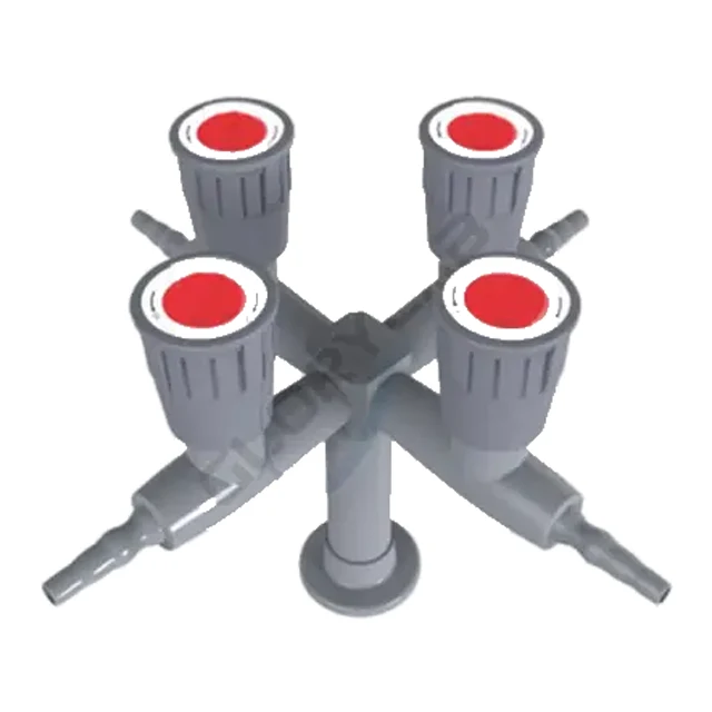 Válvula para gases com quatro saídas, em PP
